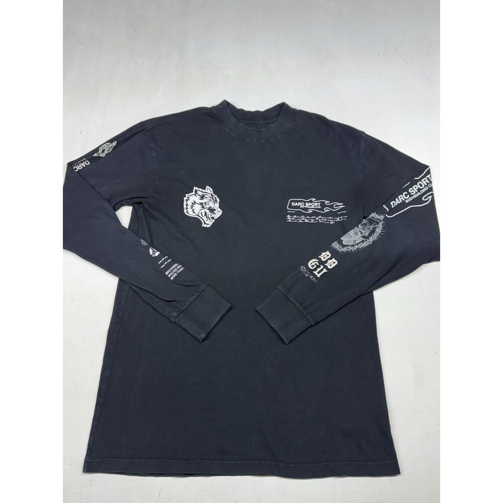 Darc Sport Shirt Men Medium Black Wolves Forever Bodybuilding Club Streetwear